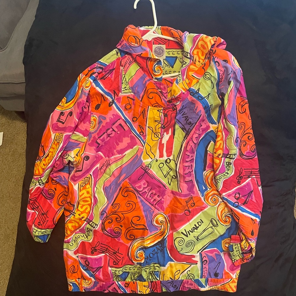 Saks Fifth Avenue Silk Blouse with Artistic Flair and hoodie